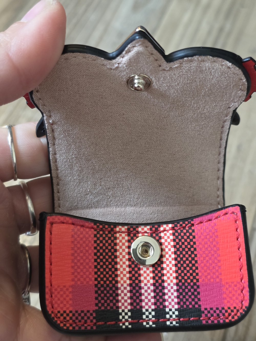 Kate Spade New York Blinx Foliage Plaid Owl Keychain Pouch Ipod - Picture 6 of 7